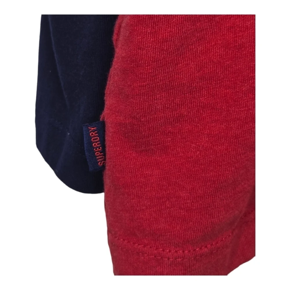 Superdry Mens Red Organic Cotton Essential Long Sleeve Baseball Top XXL